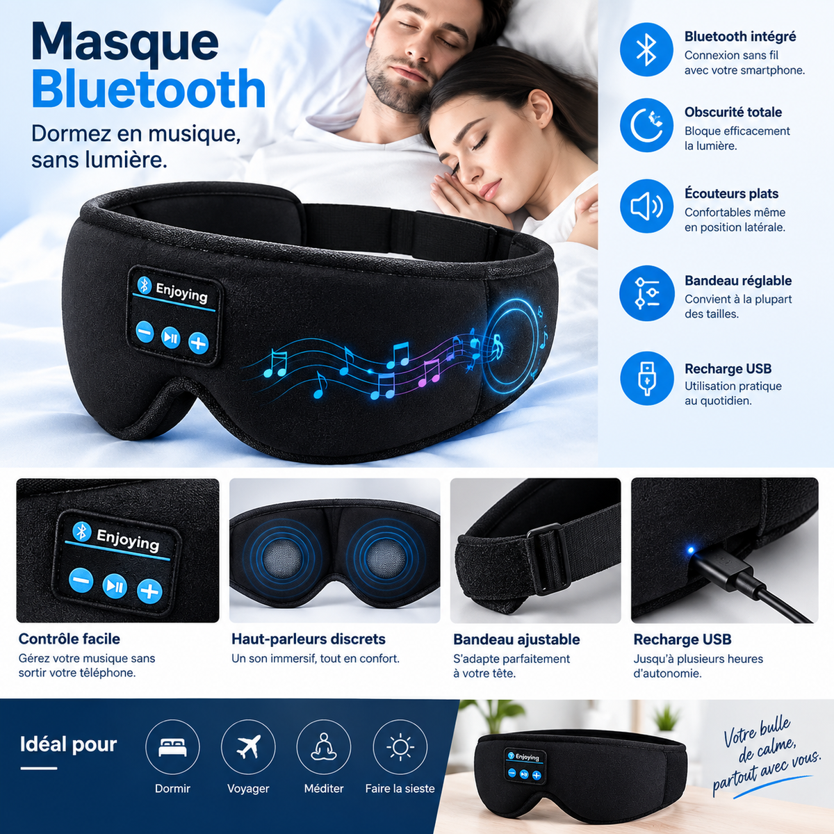 Masque de sommeil audio-Selfag